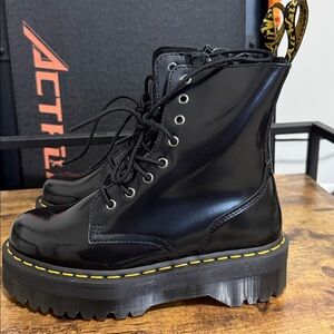 Black Lace-Up Combat Boots